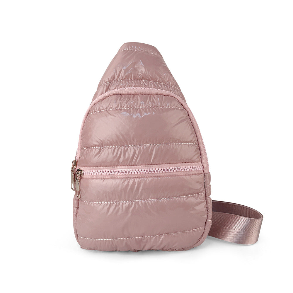 Wholesale Down Cotton Clothing Crossbody Bag Travel Light and Thin Waist Bag